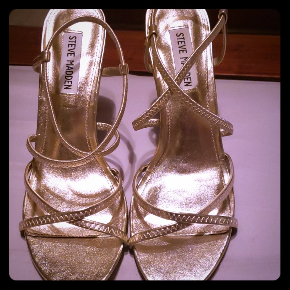 Steve Madden Strappy Gold Heels